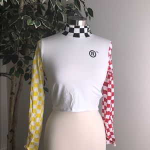 Checkered board crop top
